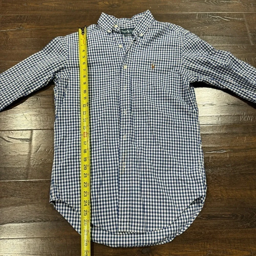Ralph Lauren Gingham Classic Fit Long Sleeve Button Front Top Size Small Men